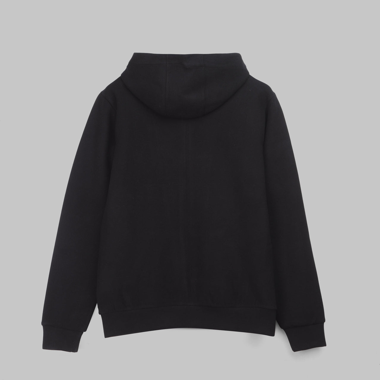 PREMIUM BASIC ZIP-THROUGH HOODIE - BLACK