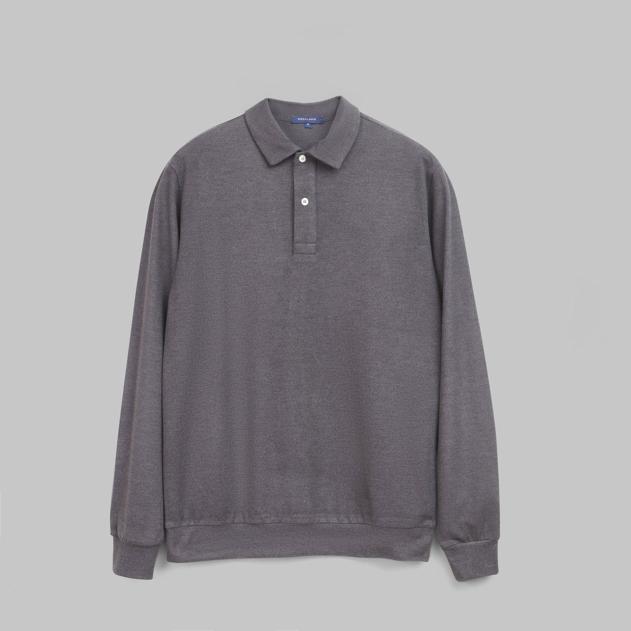 LONG-SLEEVE POLO SHIRT - CHARCOAL