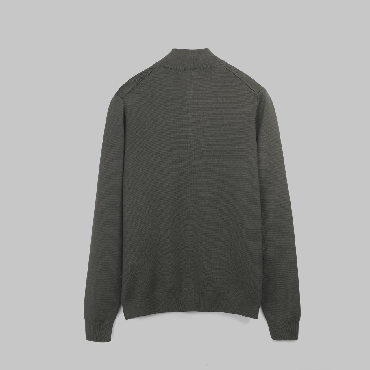 BASIC FULL-ZIP SWEATER - DARK OLIVE