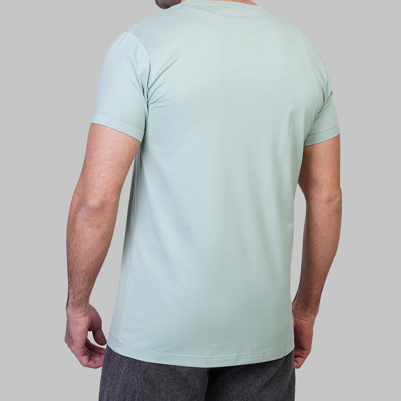 Premium Round-Neck Tshirt  - GREEN PASTEL