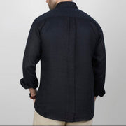 LONG SLEEVE LINEN SHIRT  - BLACK- Dockland