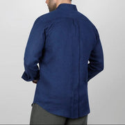LONG SLEEVE LINEN SHIRT  - NAVY- Dockland