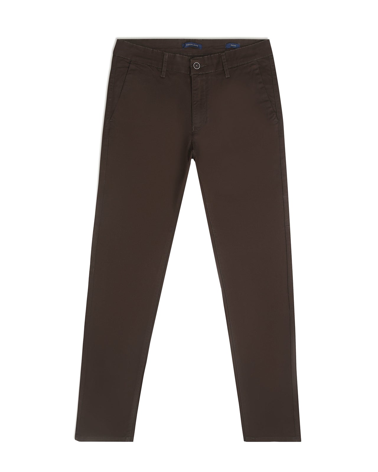 SLIM FIT CHINO TROUSERS  - BROWN - Dockland