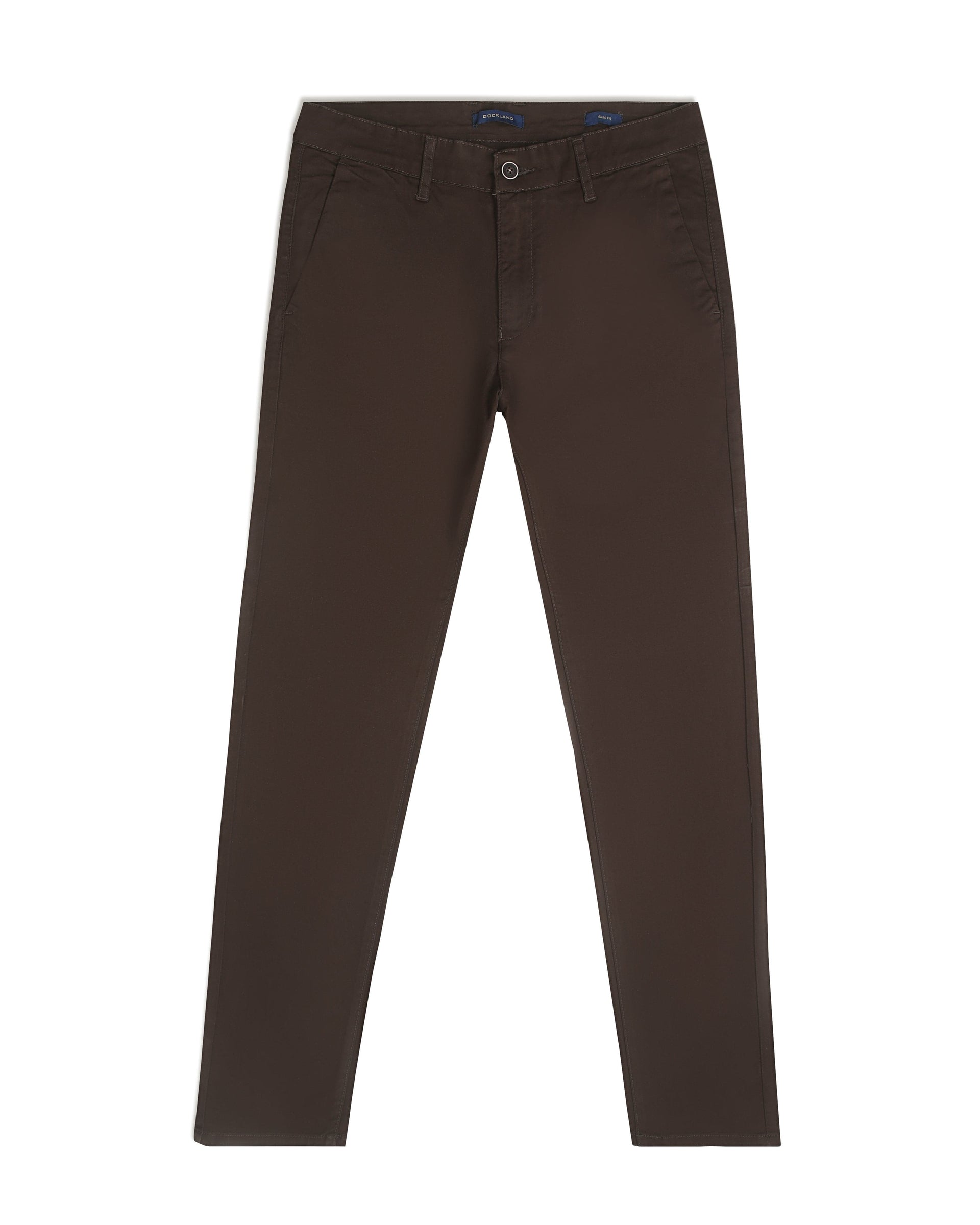 SLIM FIT CHINO TROUSERS  - BROWN - Dockland