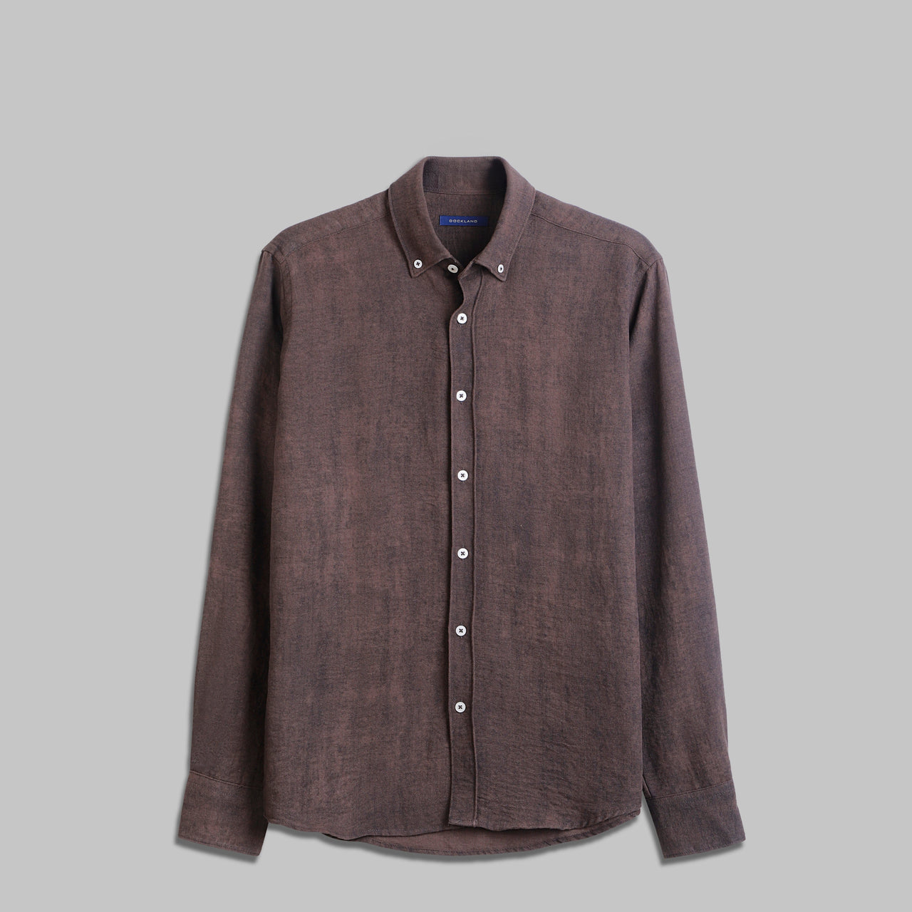 LIGHTWEIGHT POLYESTER LONG-SLEEVE SHIRT - BROWN - Dockland