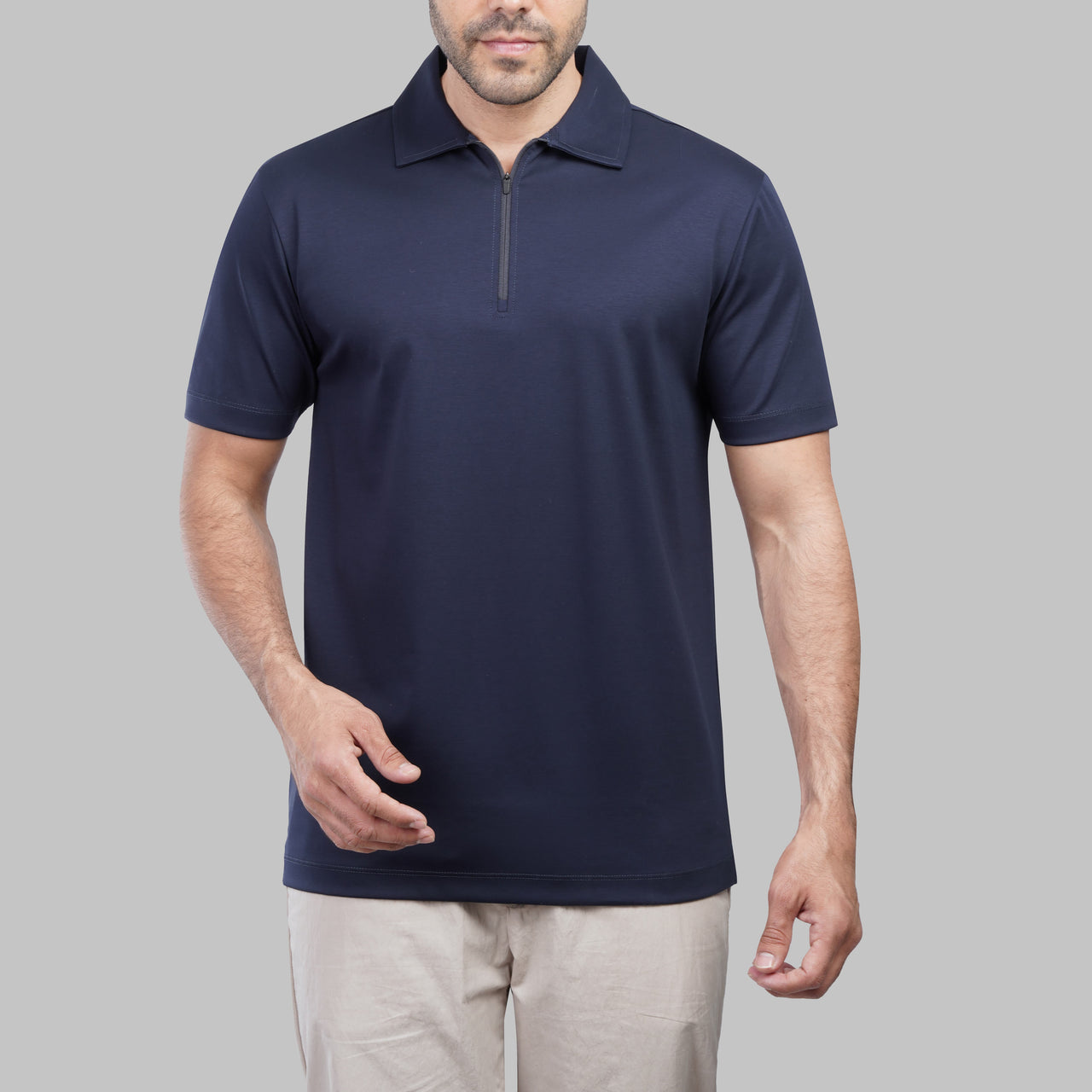 Premium Zip-Up Polo - Dockland