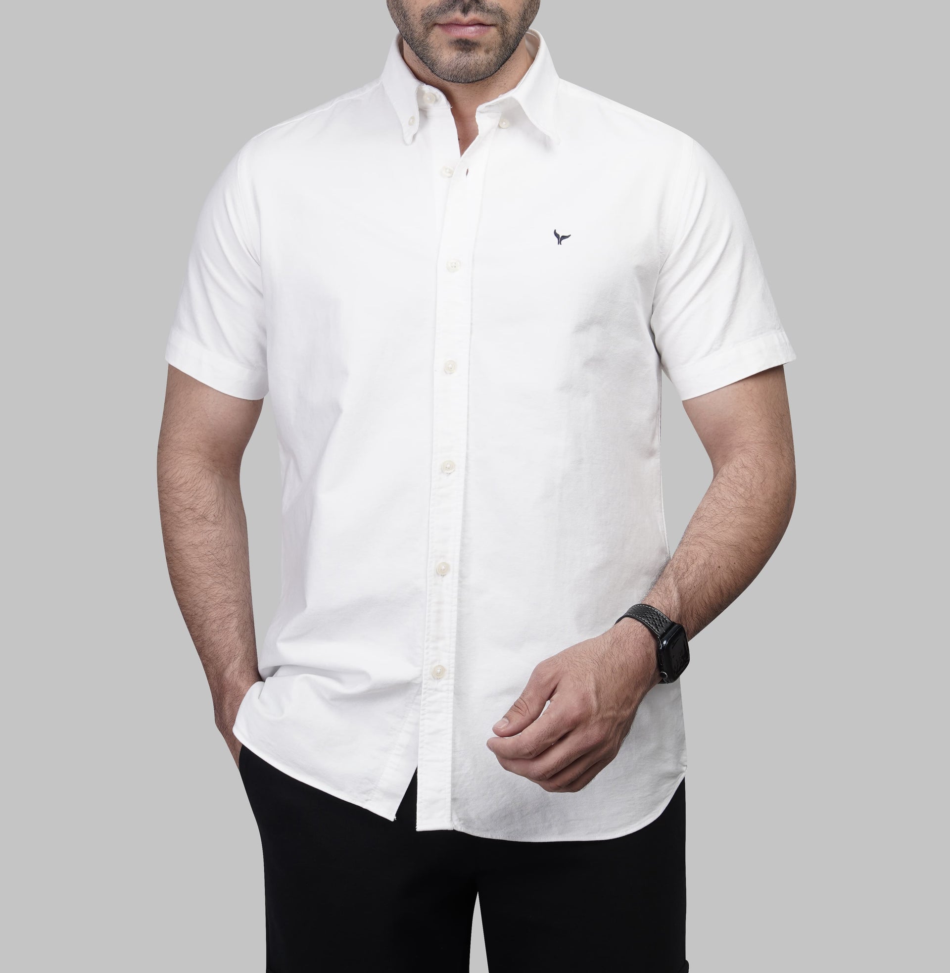 Shop Men's Short Sleeve off white Oxford Shirt for Summer 2026 by Dockland - تسوق قميص أكسفورد رجالي اوف وايت صيفي نص كم 2026 من دوكلاند أونلاين في مصر