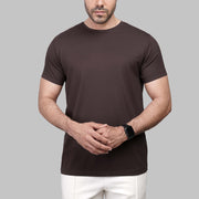 Shop Men's premium round-neck brown t-shirt Summer 2026 Dockland smart casual style - تسوق تيشرت رجالي صيفي بني برقبة مستديرة 2026 من دوكلاند مصر
