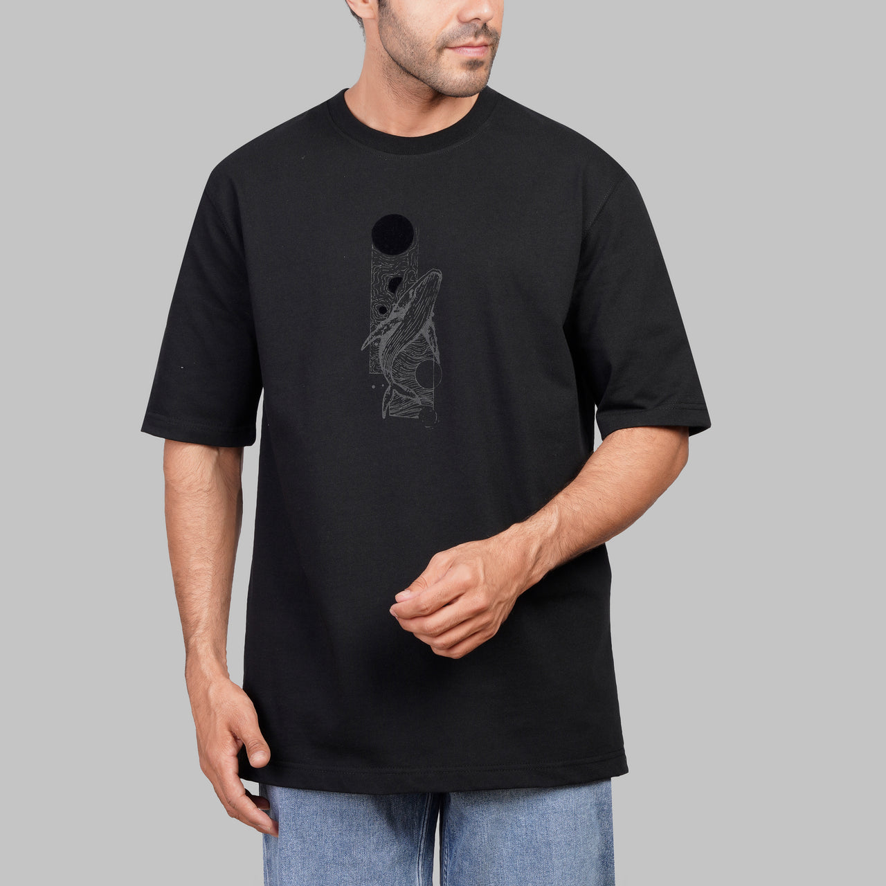 Oversized Printed Cotton Tee - Dockland