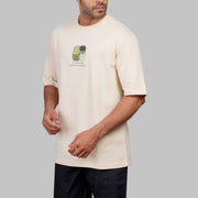 Oversized Cotton T-Shirt with Modern Print - Dockland