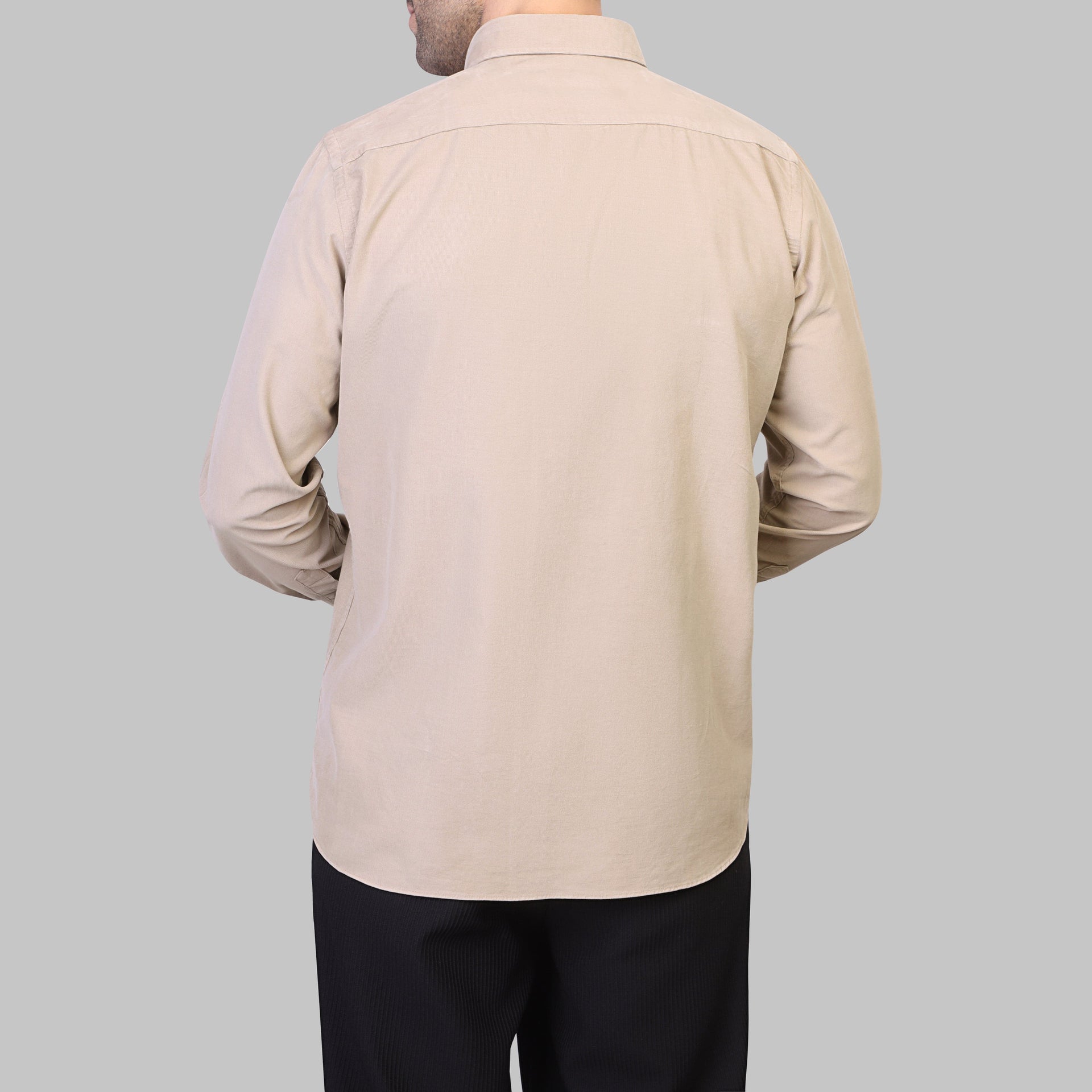 LONG SLEEVE CORDUROY SHIRT- BEIGE - Dockland