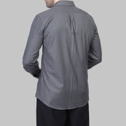 LONG SLEEVE WOOL SHIRT- CHARCOAL - Dockland