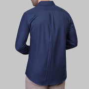 LONG SLEEVE WOOL SHIRT- NAVY - Dockland