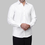 LONG SLEEVE WOOL SHIRT- WHITE - Dockland