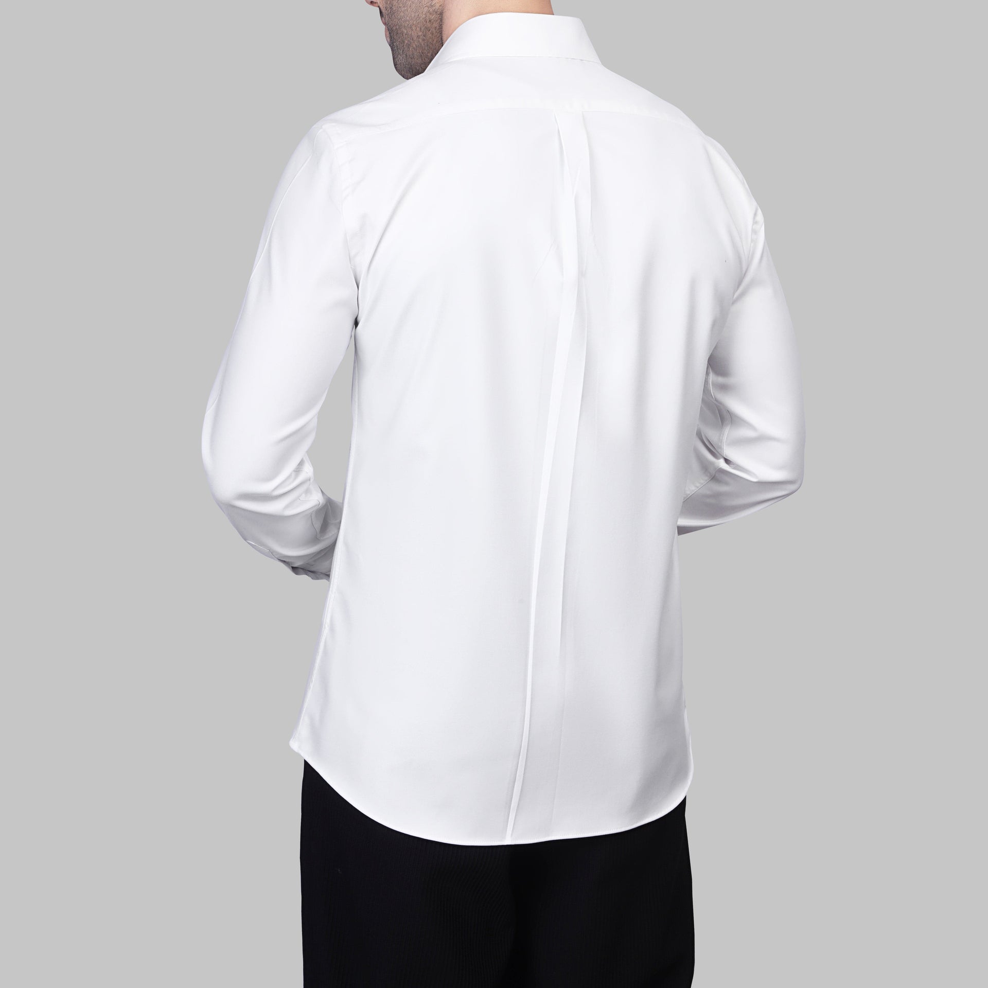 LONG SLEEVE WOOL SHIRT- WHITE - Dockland