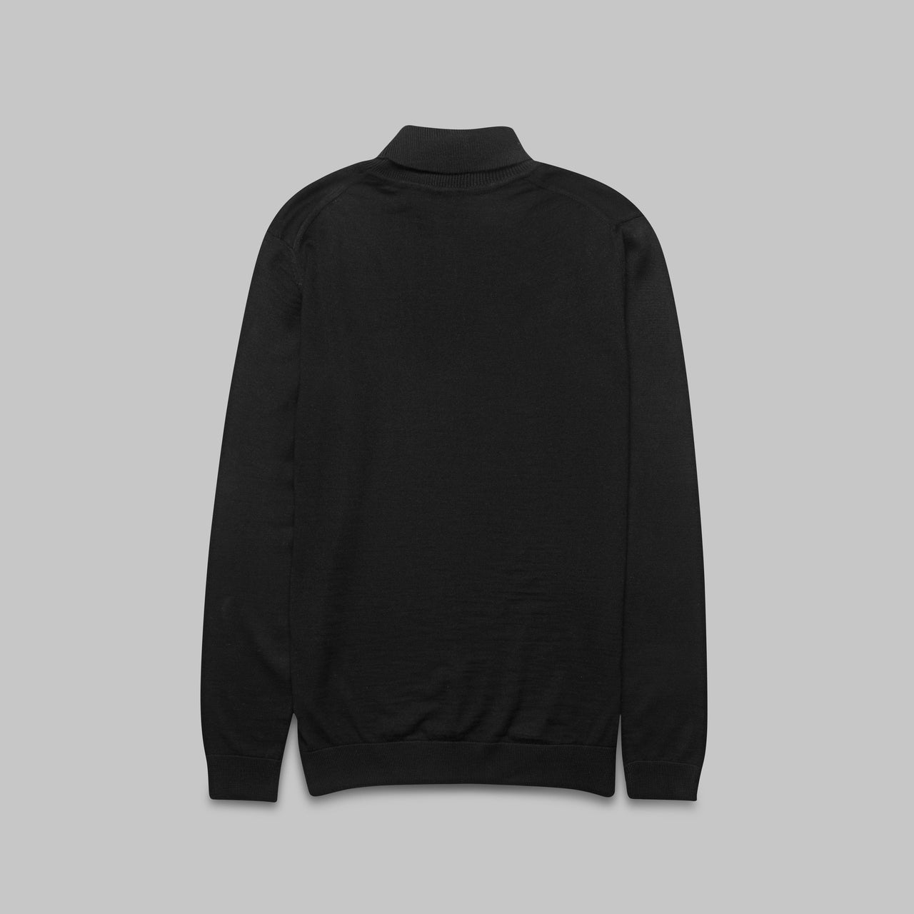 BASIC WOOL HIGH-NECK SWEATER - BLACK