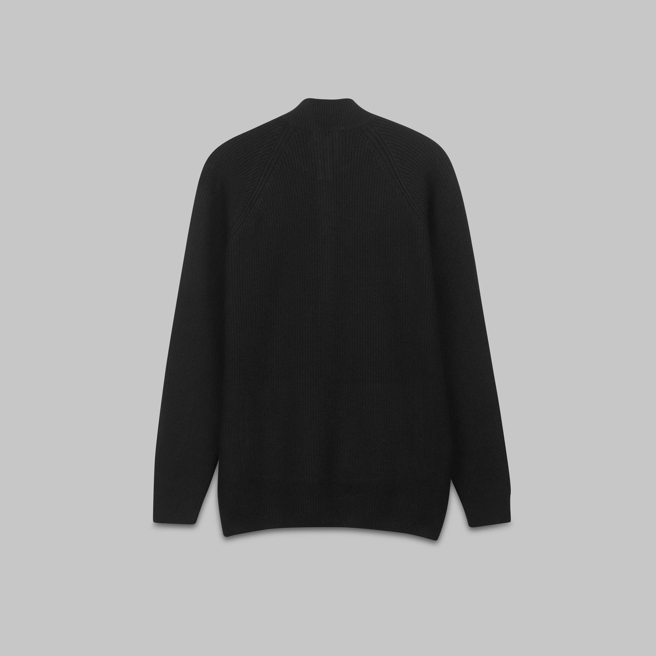 BASIC FULL-ZIP SWEATER - BLACK