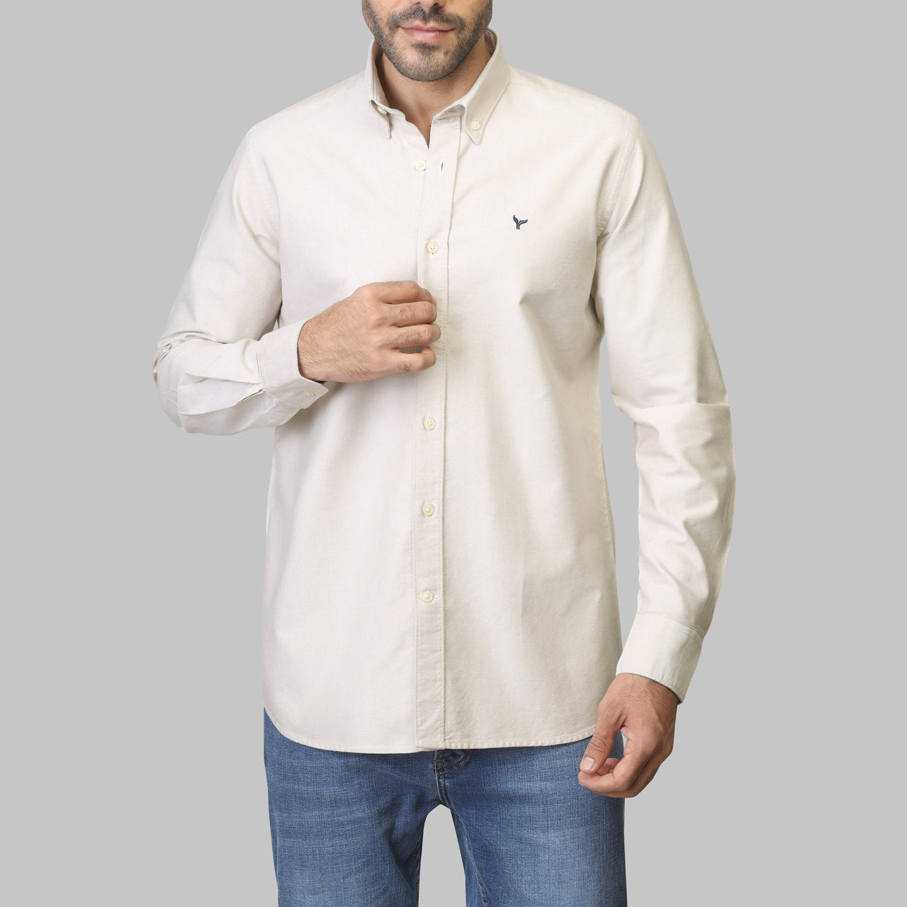 SLIM-FIT OXFORD SHIRT  - BEIGE - Dockland