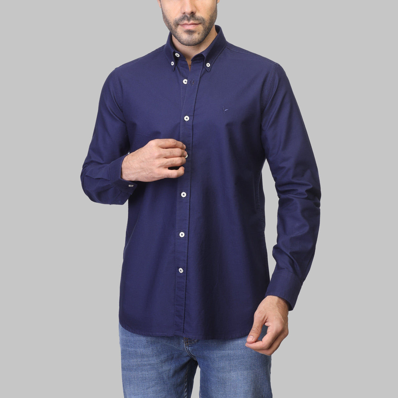 SLIM-FIT OXFORD SHIRT  - NAVY - Dockland