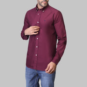 SLIM-FIT OXFORD SHIRT  - WINE - Dockland