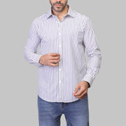 LONG SLEEVE STRIPED SHIRT- WHITE - Dockland