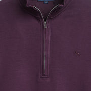 PREMIUM QUARTER ZIP SWEATSHIRT  - DARK BURGUNDY - Dockland
