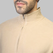 QUARTER ZIP SWEATSHIRT  - BEIGE - Dockland