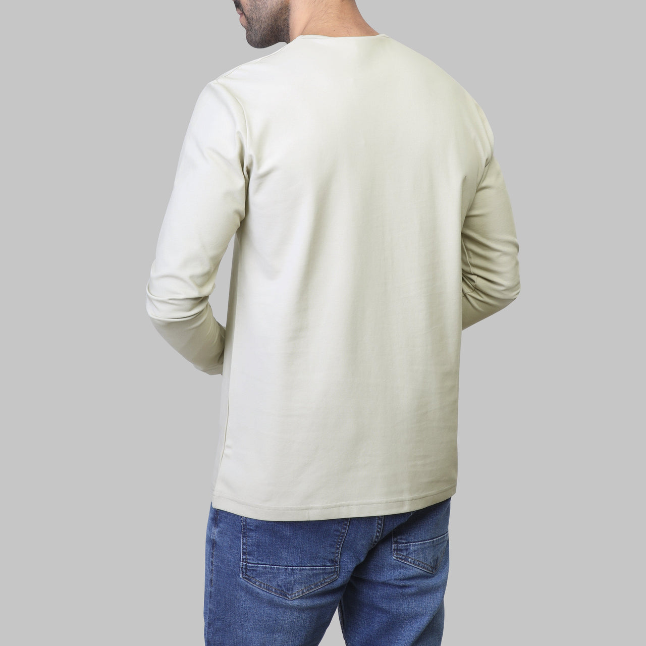 LONG SLEEVE SLIM T-SHIRT  - BEIGE - Dockland