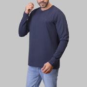 LONG SLEEVE SLIM T-SHIRT  - NAVY - Dockland