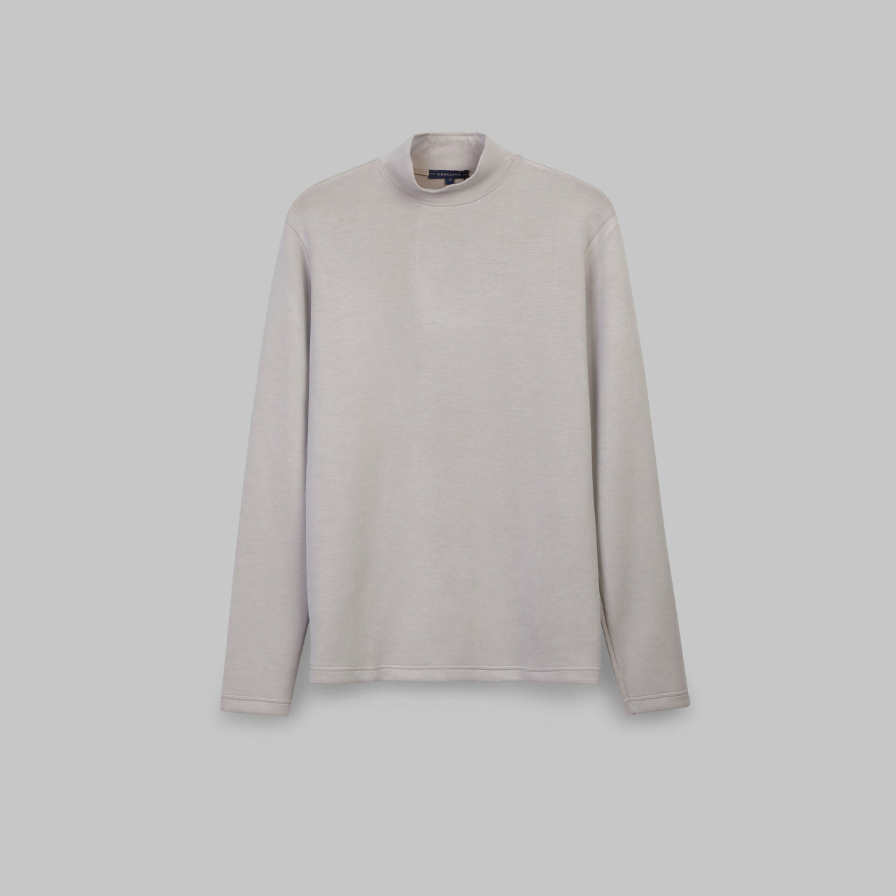PREMIUM HALF NECK LONG SLEEVE T-SHIRT  - LIGHT GREY