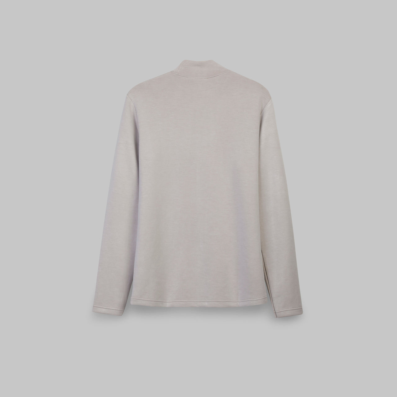 PREMIUM HALF NECK LONG SLEEVE T-SHIRT  - LIGHT GREY