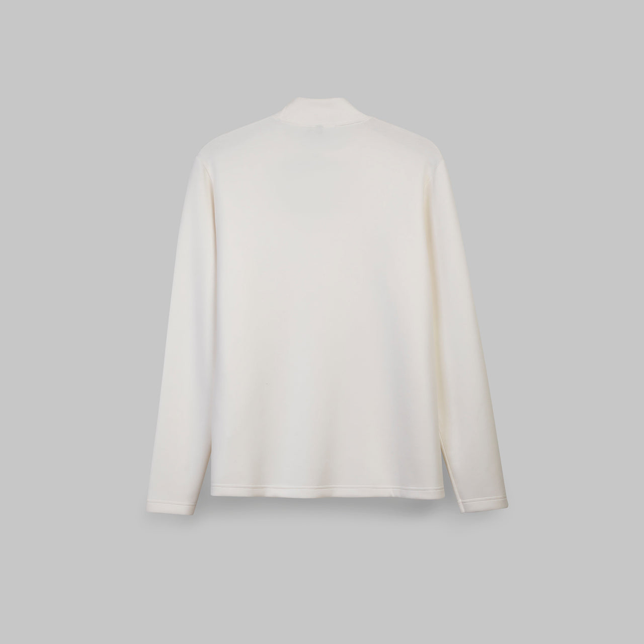 PREMIUM HALF NECK LONG SLEEVE T-SHIRT  - OFF WHITE