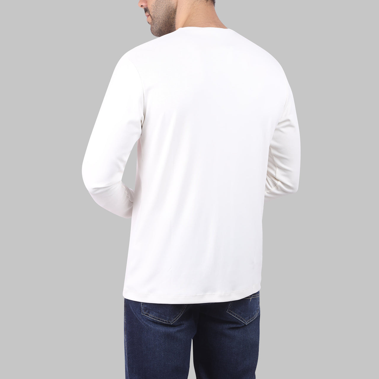 LONG SLEEVE SLIM T-SHIRT - OFF WHITE